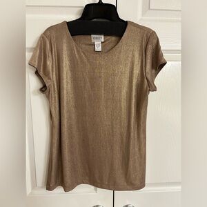 Chico's Travelers Gold Shimmer Women's Top Size 1